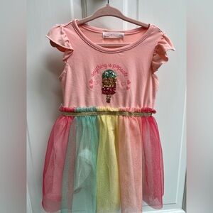 Young Hearts 24M “Anything is Popsicle” Pink, Yellow,and Green Cute Tutu Dress